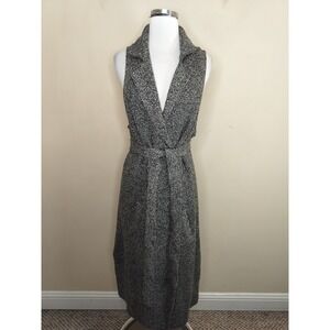 Gap Long Belted Cardigan Sweater Vest Duster Merino Wool Blend